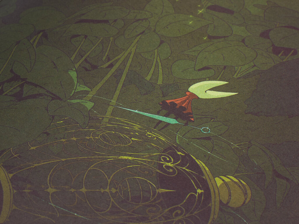 Detail illustration from issue 2 of A Profound Waste of Time. Featuring Team Cherry's Silksong drawn by Mako.