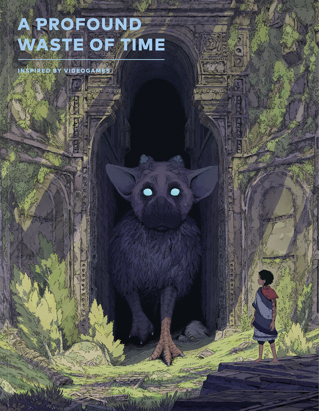 Cover image of Issue 3 of A Profound Waste of Time featuring an illustration of Trico from The Last Guardian illustrated by Mako.