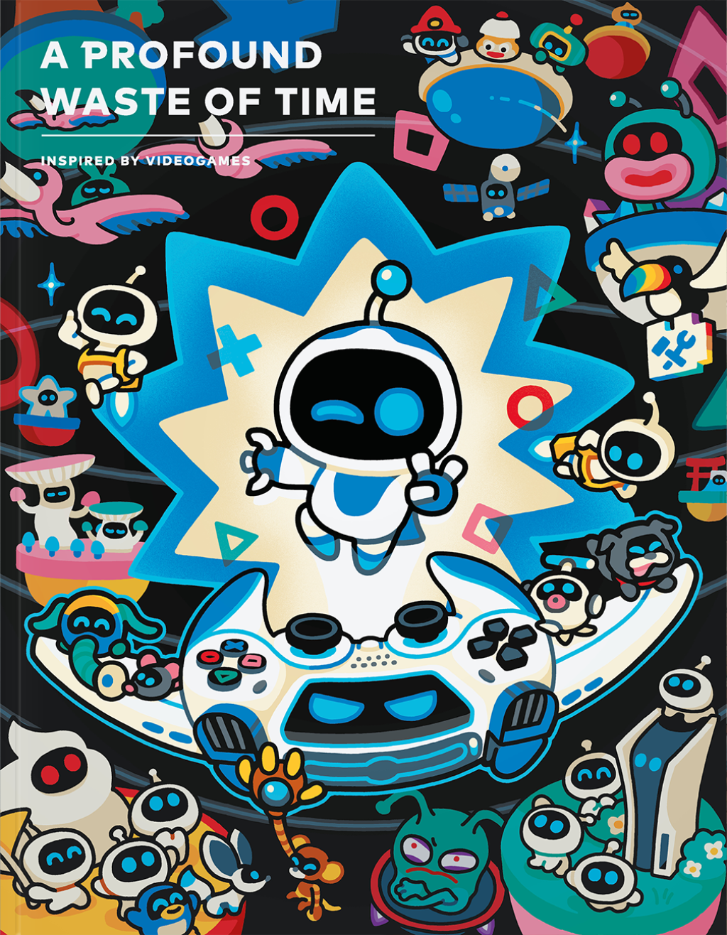 Cover image of Issue 6 of A Profound Waste of Time featuring an illustration of AstroBot illustrated by error403.